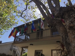 MIIS campus photo with flags
