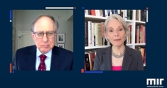 Screenshot of Jill Dougherty, former CNN Moscow Bureau Chief, interviewing former U.S. Ambassador to Russia Alexander Vershbow online