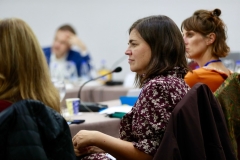 Anne Campbell in a meeting in Kosovo