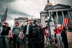 Photo of protesters and police outside the U.S. capitol.