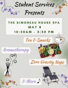 Image of the flyer for the Simoneau Spa event