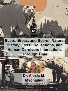 An odd assortment of bears and tar pits in a collage