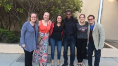 (From left to right) Professor Netta Avineri with CoLab student participants Miranda Meyer MAIEM/MPA ’18, Lucia Soca MPA ’18, Desmond Iriaye MAIPD ’18, Mariel Rowe-Heupler MATI ’19, John Ellis MACI ’19.