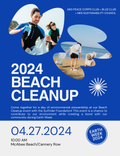 2024 Beach Cleanup on April 27, 10 AM, McAbee Beach/Cannery Row