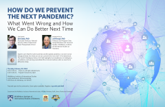 Light blue background with a transparent globe on the left overlay with a web of people icons connected by gray lines. Text on the right introduces the speakers and showcases their book.