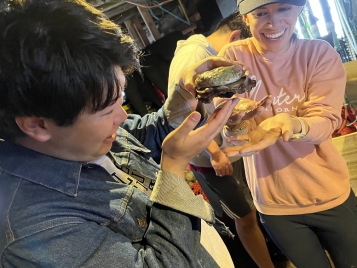 TESOL student with wildlife