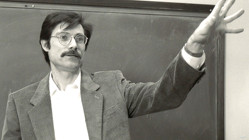 A photo from the archives of Carl Fehlandt teaching one of his classes.