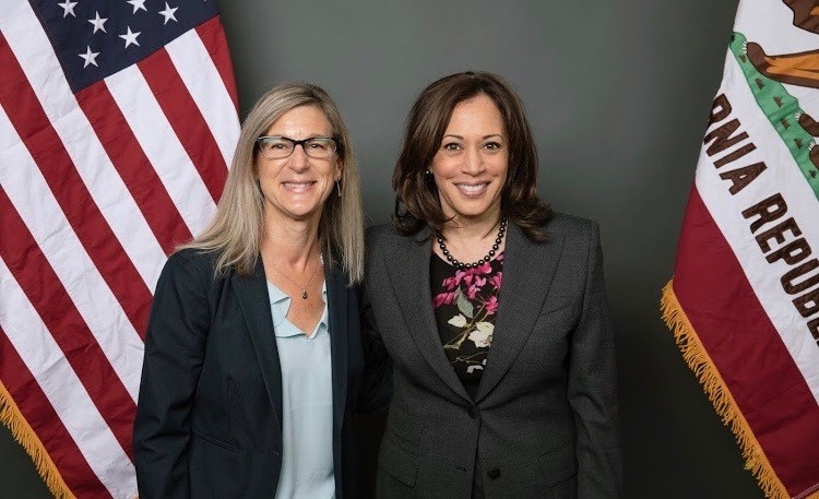 Lisa Davis and Kamala Harris