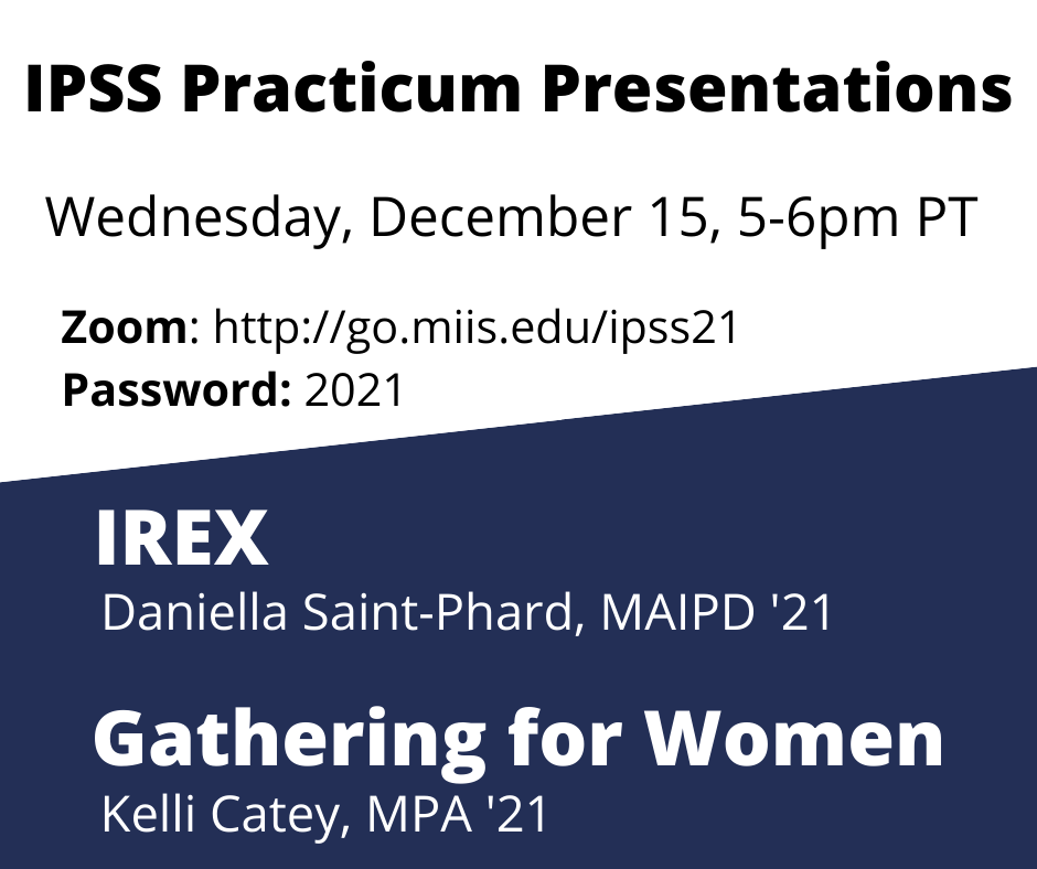 IPSS presentations at IREX and Gathering for Women