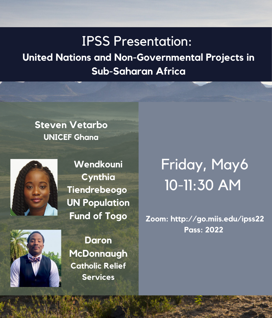 IPSS Presentation: UN and Non-Governmental Projects in Sub-Saharan Africa