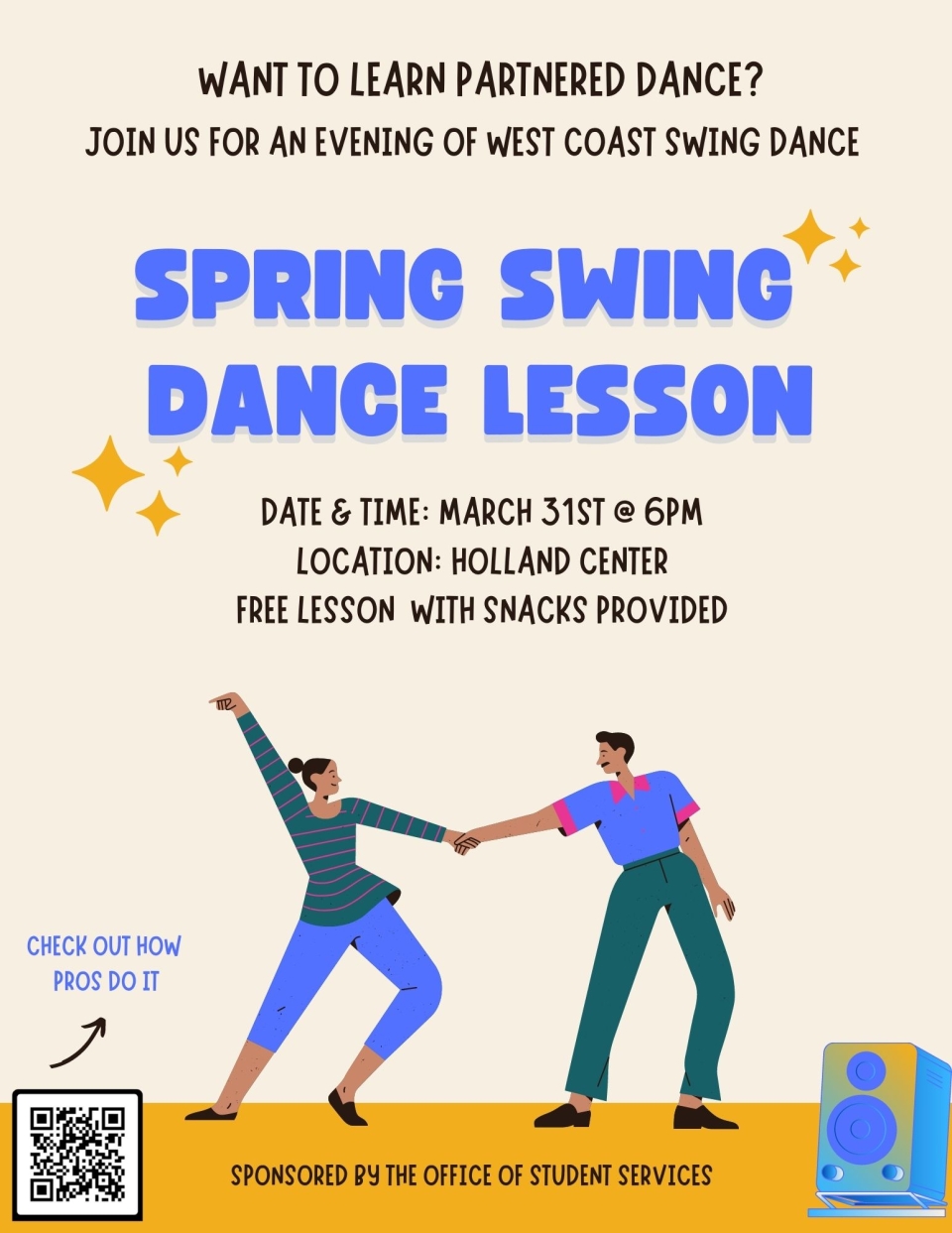 Poster advertising swing dance lessons