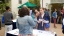 Student learning about clubs and organizations at preview days