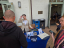 a person at an info table