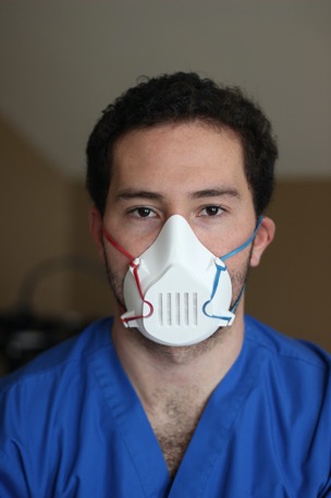 Man wearing protective face mask