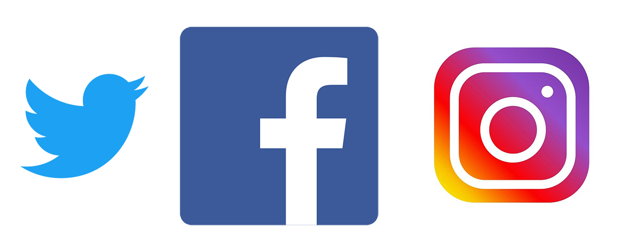 logos for twitter, facebook and instagram