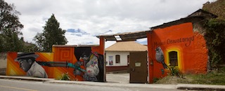Colorful buildings in Ecuador
