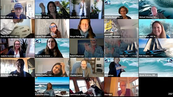 Ocean Climate Action 2021 Lobby Day Closing Celebration on Zoom--a screenshot