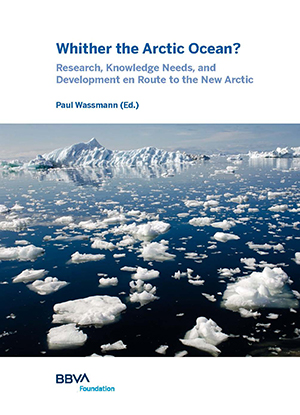 Report cover for Wither the Arctic Ocean? showing a glacier that is broken up in icy blue water