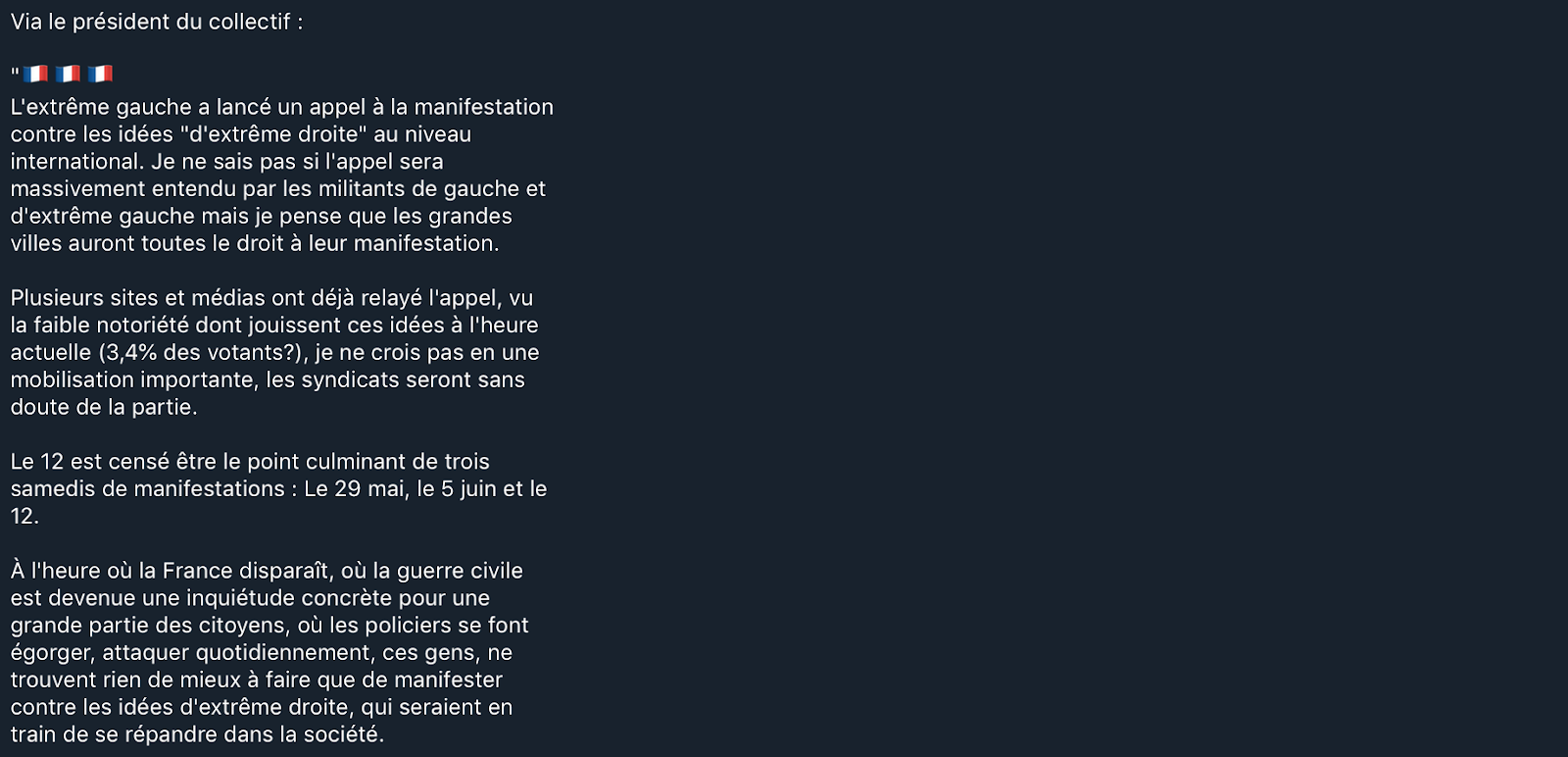 The French Far Right On Telegram Laundering Extremism Through Support For Political Activism Middlebury Institute Of International Studies At Monterey