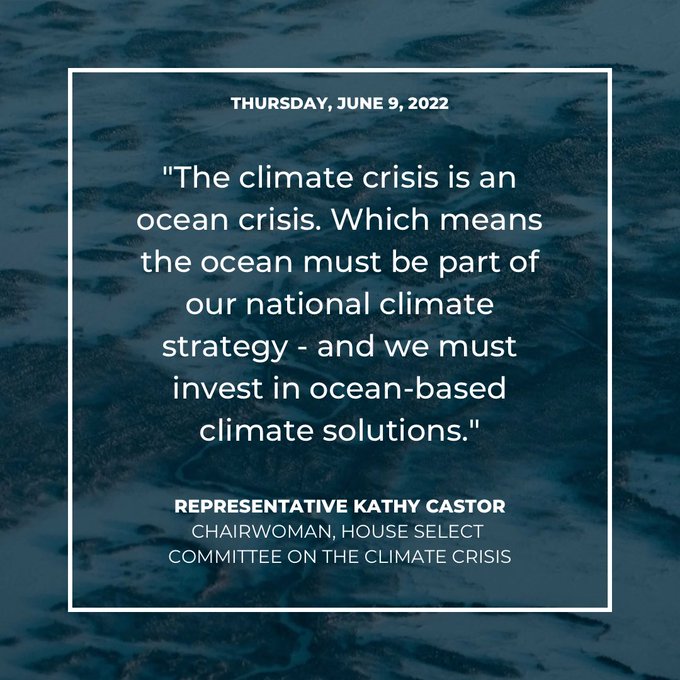An ocean behind the quote "climate crisis is an ocean crisis"