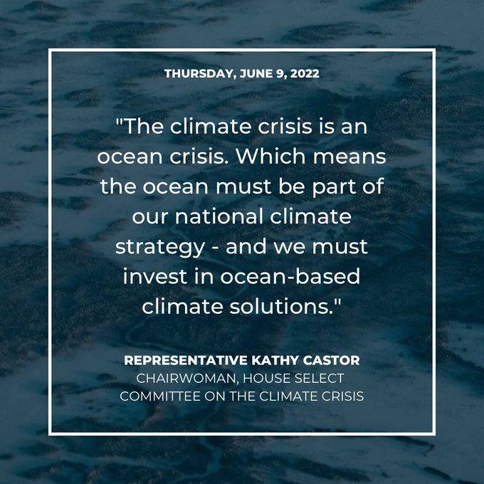 An ocean behind the quote "climate crisis is an ocean crisis"