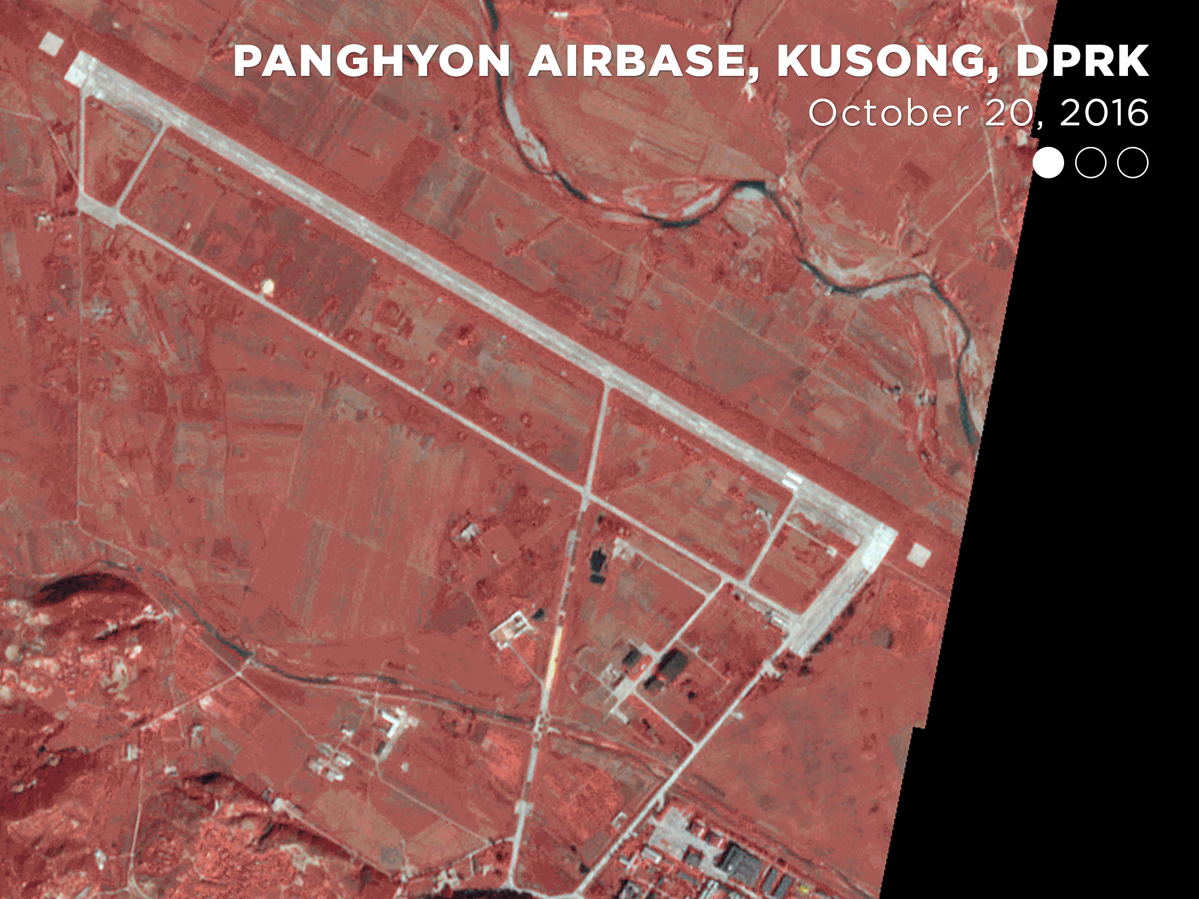 Map of Panghyon Airbase, Kusong, DPRK