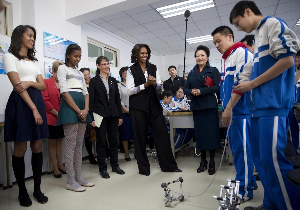Laura Burian with Michelle Obama in China
