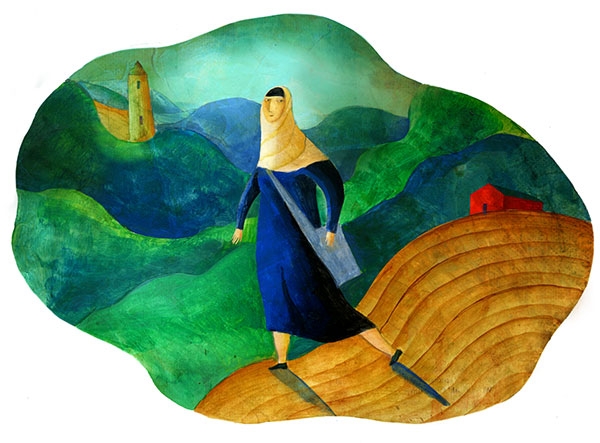 Illustration of woman wearing hijab