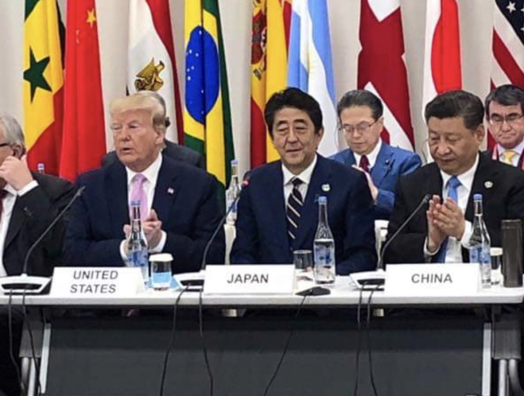 Presidents Trump, Abe, and Xi