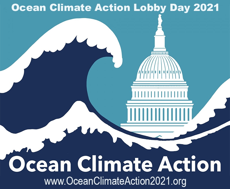 Ocean Climate Action logo, wave over capitol