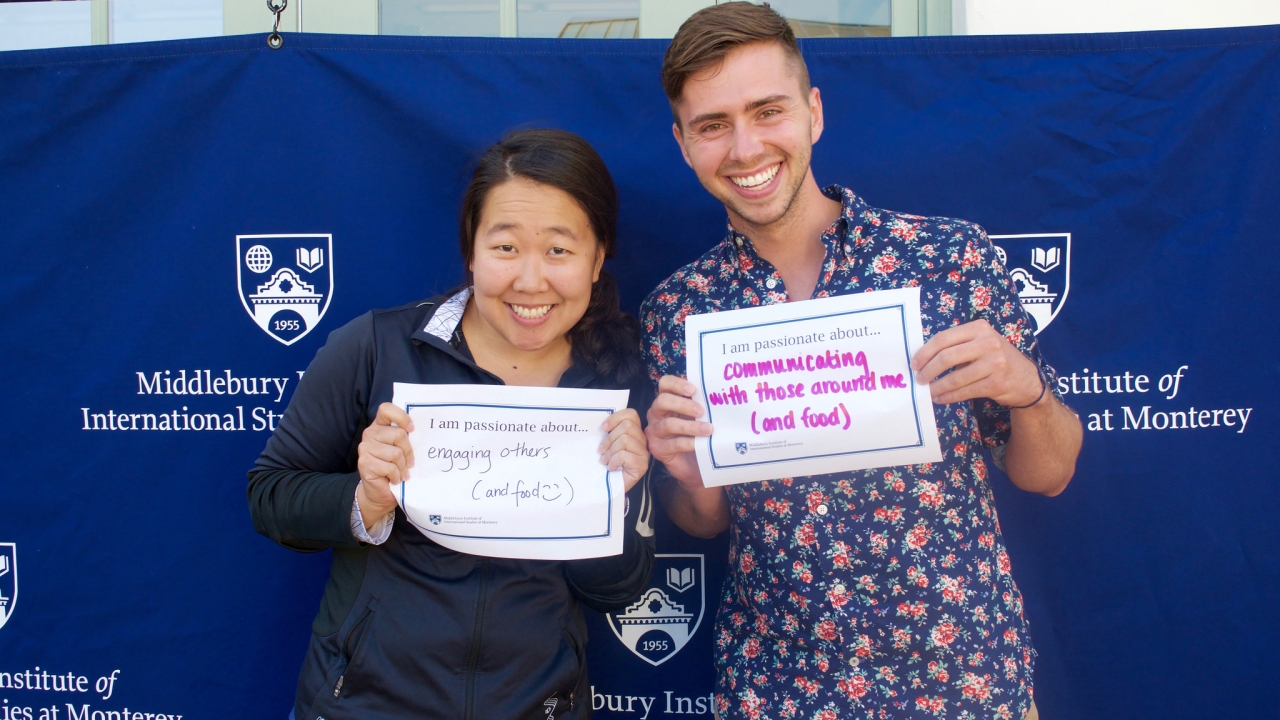Two students at preview days