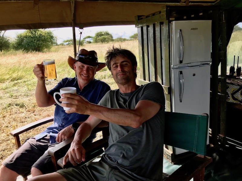 Hunter and Darren after a long day of filming