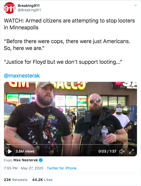 Boogaloo Bois defending tobacco shop