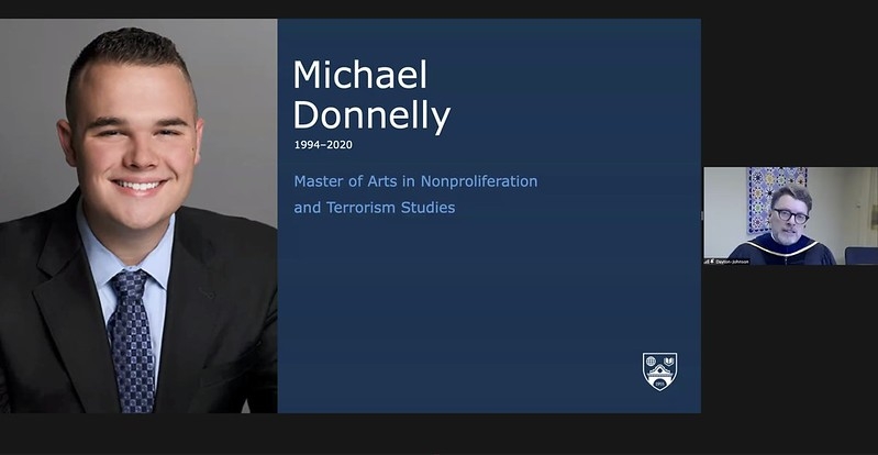 Michael Donnelly posthumous degree slide