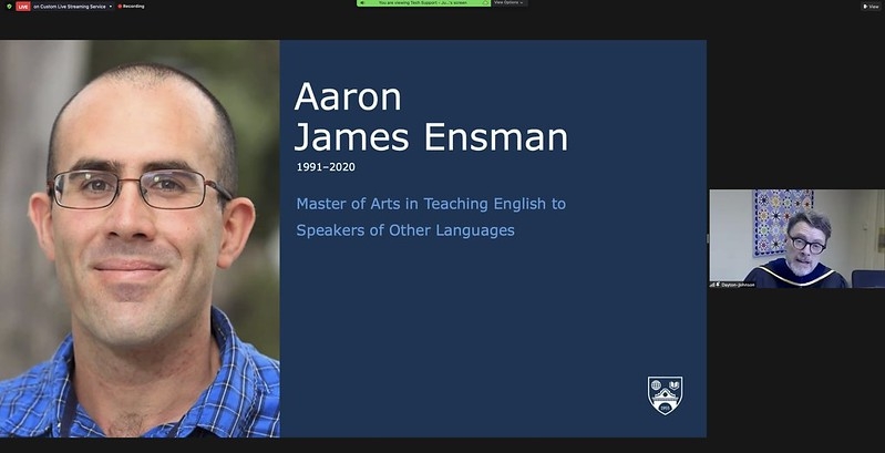 Aaron Ensman posthumous degree