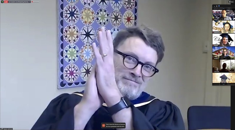 Jeffrey Dayton Johnson clapping his hands