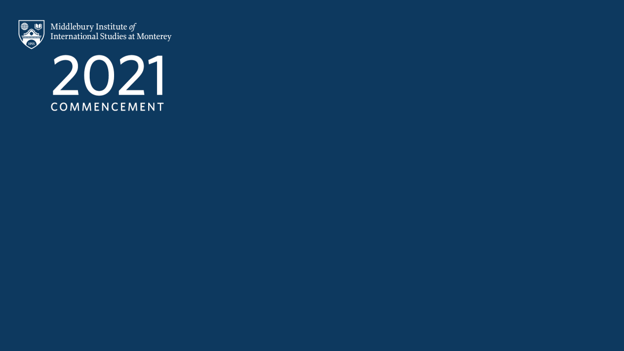 Zoom Background - commencement - logo with blue background