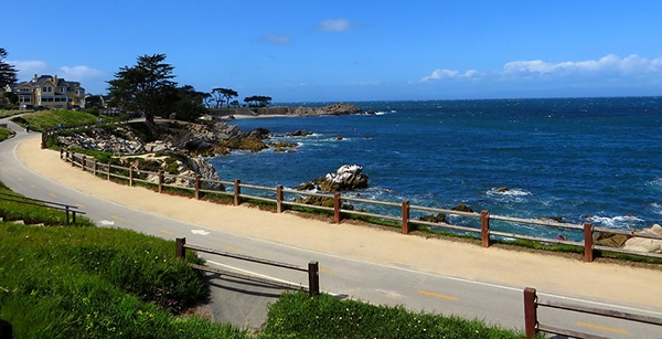 The coastal recreation trail for walking and biking that runs from Pacific Grove to Marina, about 20 miles