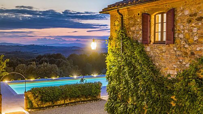 The outside pool at the villa