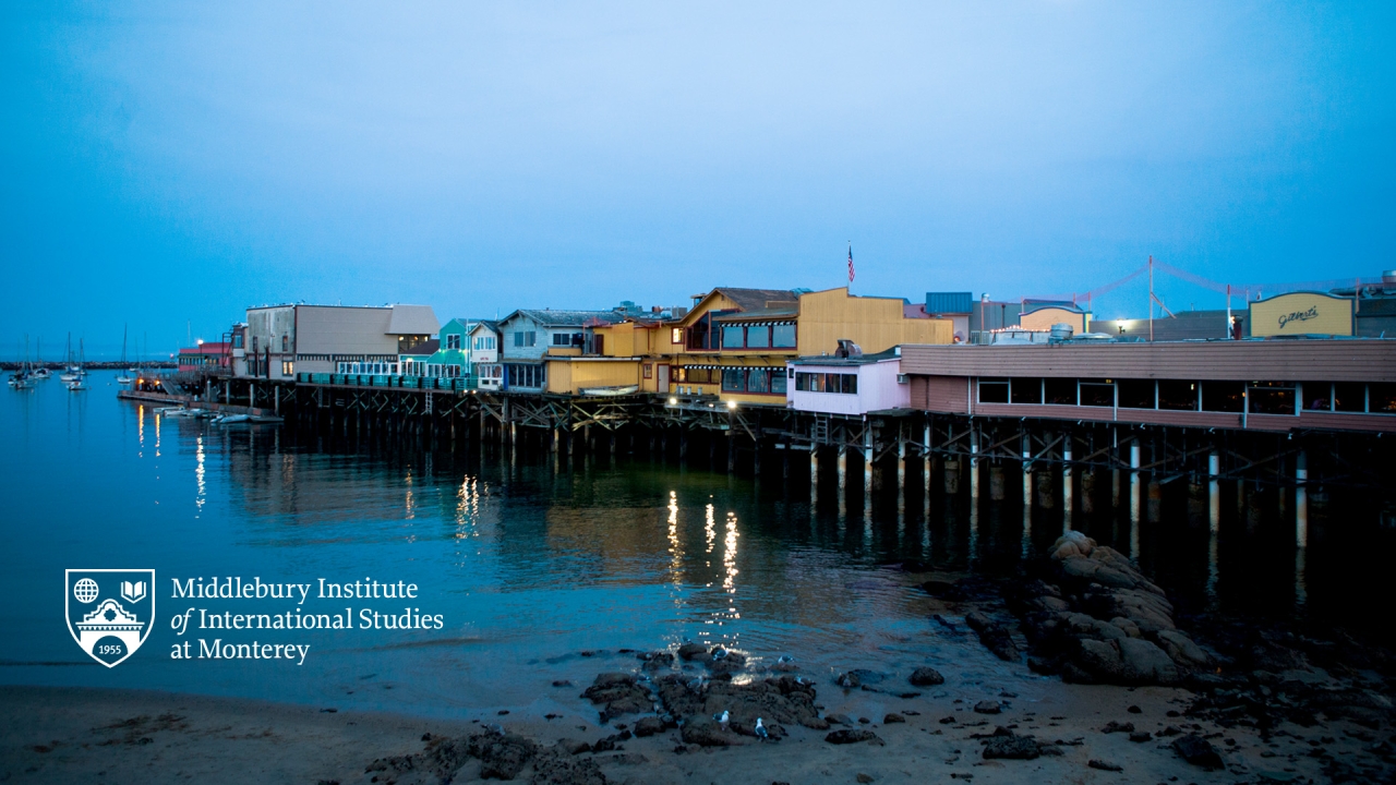 The coastline in Monterey at night