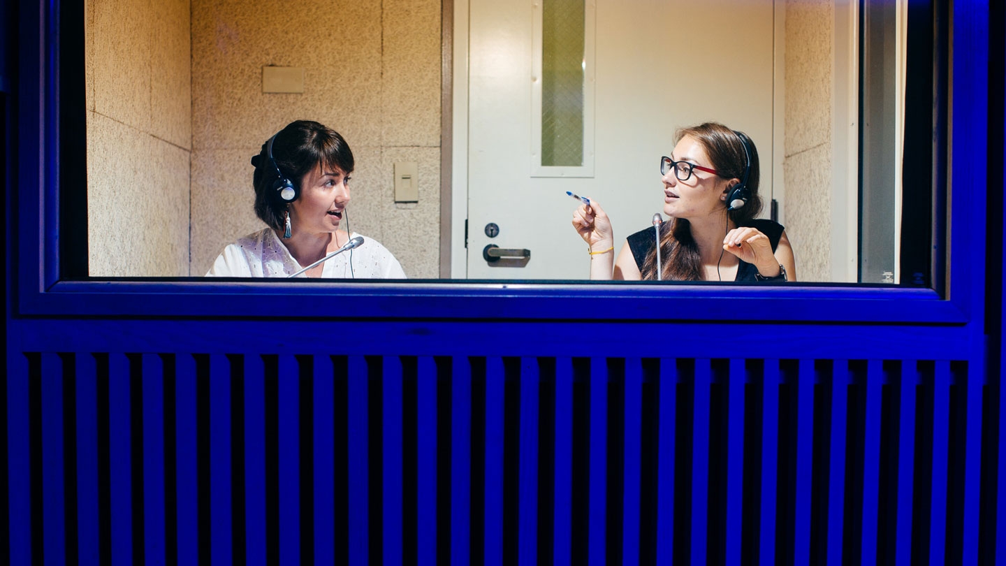 Interpreters in booth
