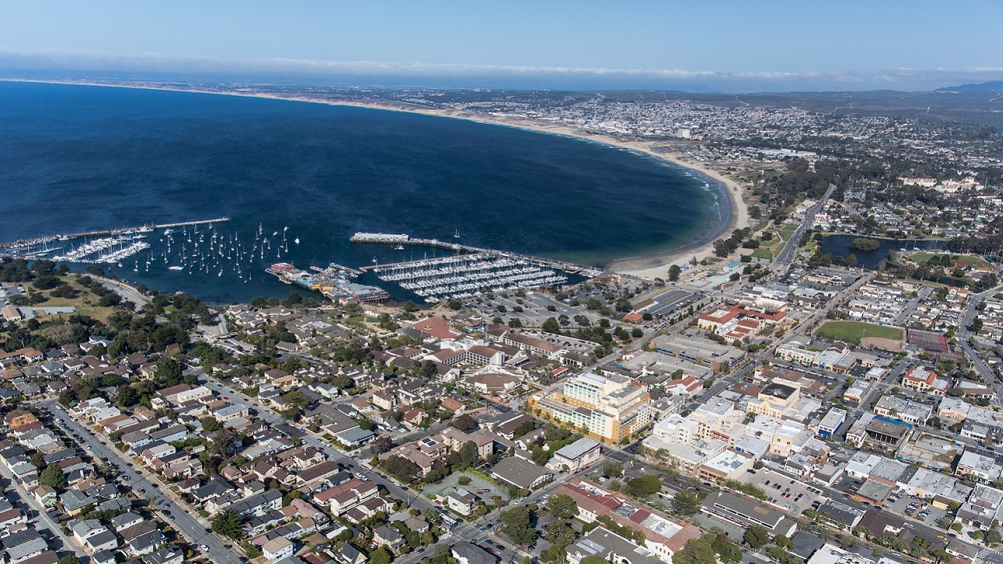 Aerial view of the Monterey bay
