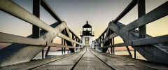 Maine bridge and lighthouse