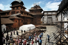 Earthquake damaged building in Nepal