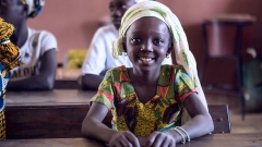 Young girl in school