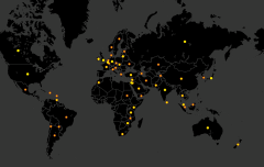 Map of worldwide biological attacks (1990 - 2005)