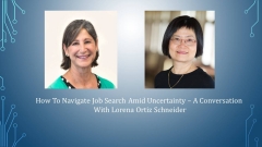 Presentation slide cover image featuring headshots of Lorena Ortiz Schneider and Winnie Heh