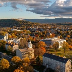 Trees and campus of Middlebury in Vermont