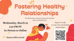 Healthy Relationship Workshop flyer