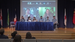 A student panel presented at the multilingual Mini Monterey event